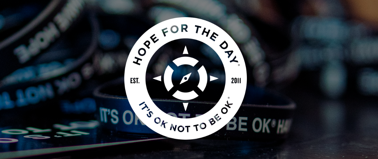 Logo of the charity "Hope For The Day" and it says " It's ok not to be ok"